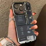 Mechanical style shockproof frosted phone case For iPhone