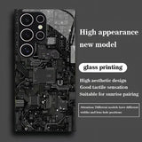 Circuit Board-Style Tempered Glass Shock-Resistant Phone Case For Samsung