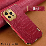 Crocodile Leather Plating Silicone case For iPhone