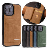 Wallet-style genuine leather phone case For iPhone