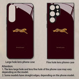Affordable luxury burgundy protective case with gold leopard pattern For Samsung