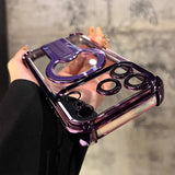 Electroplated 360° rotating stand Case For iPhone