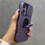 360° Rotating Invisible Bracket Charging Magnetic Case for iPhone