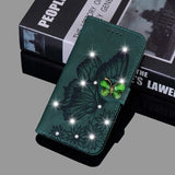 Glitter Leather Flip Wallet Butterfly Bling Book Card Case For iPhone
