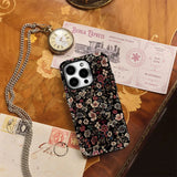 Retro Floral Double-Layer Shock-Resistant Phone Case For iPhone