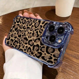 Plating Glitter Leopard Print Plating Phone Case For iPhone