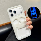 Cut-out Heat-Dissipating Skull-Face Soft Silicone Case For iPhone