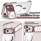 Luxury Clear Lens Flip Stand MagSafe Case For iPhone
