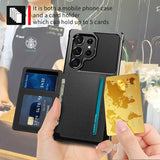 Flip Wallet  Leather Credit Card Hard Back Shockproof  Case for Samsung