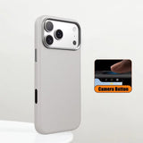 Luxury Business Metal Camera PU Leather Magnetic Case For iPhone