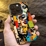 Graffiti-Style Portrait Canvas Phone Case For iPhone