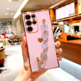 Plating Love Heart Bracelet Case For Samsung Galaxy