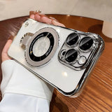 Plating Frameless Magnetic Bracket Case for iPhone