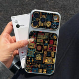 Aztec sheepskin leather textured phone case For iPhone