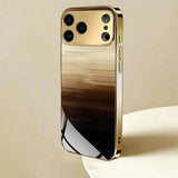 Luxury Brown Gradient Stripe Shockproof Case For iPhone