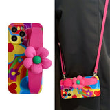 Creative Crossbody Strap Flower Wristband case for iPhone