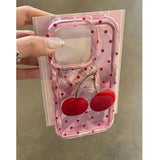 Ins Pink Polka Dot Cherry Soft Shell Case for iphone