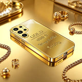 Luxury Golden Brick Glass TPU Shockproof Phone Case For Samsung