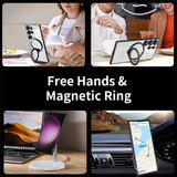 Bright Shield Series Electroplated Magnetic Stand Transparent Phone Case for Samsung