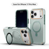3-in-1 For Magnetic Metal Ring Stand Matte Case For iPhone