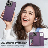 2 in 1 Removable Magnetic Wallet Flip Leather Case For iPhone
