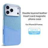 Premium Spliced Texture Magnetic Card Case For iPhone