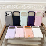 Skin-feel, drop-resistant protective case with card holder For iPhone
