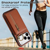 Crossbody Zipper Wallet Ring Stand Phone Case for IPhone