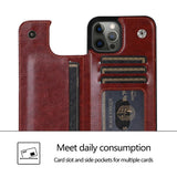 Luxury Retro Wallet Leather Case For iPhone