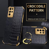 Crocodile Leather Plating Silicone Soft Case For Samsung Galaxy