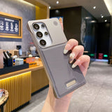 Leather Frameless Frosted Magnetic Business-Style Drop-Proof Phone Case for Samsung