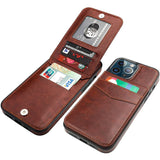 Flip Leather Wallet with Card Holder Kickstand Case for IPhone