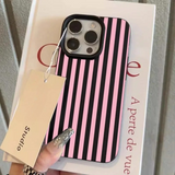 Minimalist-style colorful striped phone case For iPhone