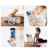 360° Rotating Stand Graffiti smiley face Magnetic case for iPhone
