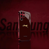 Drop-resistant phone case with gold-stamped cheetah pattern For Samsung