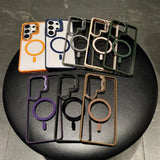 Transparent Magnetic Metal Lens Bracket Case For Samsung