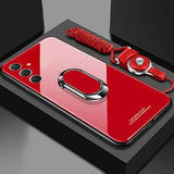 Tempered Glossy Glass Hard Back Case for Samsung