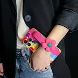 Creative Crossbody Strap Flower Wristband case for iPhone
