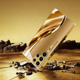 Gold-curve electroplated protective phone case For Samsung