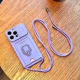 Multifunctional Card Holder Stand Lanyard Case case for iPhone