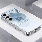 Elegant Abalone Leaf Pattern Glass Protective Cover For Samsung