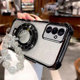 Luxury Glitter Lanyard Ring Stand Phone Case For Samsung