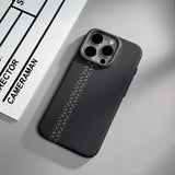 Kevlar-pattern magnetic glow-in-the-dark shockproof hard case For iPhone